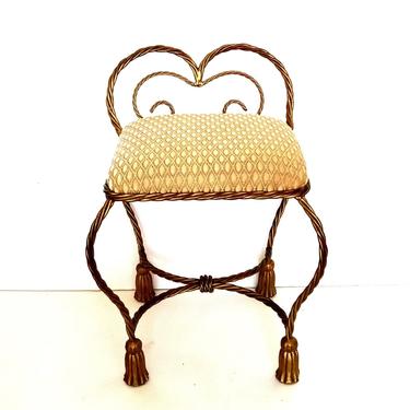 Hollywood Regency Gold Guild Rope and Tassel Chair ITALY 