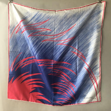 Vintage Tiziano Roma Scarf | pink and blue scarf, abstract scarf, geometric scarf, silk square scarf, gift for her, 12th anniversary silk 