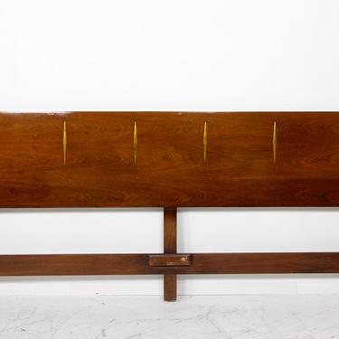 Vintage King size headboard with brass details | Free delivery in NYC and Central Hudson areas 