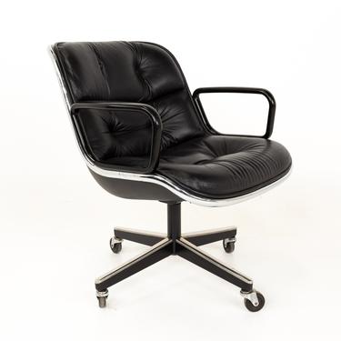 Charles Pollock for Knoll Mid Century Wheeled Office Desk Chair - mcm 