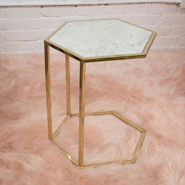 Hexagon Marble Side Table