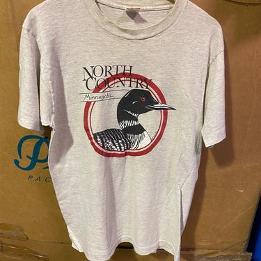 Vintage North Carolina Minnesota Loon Swan Duck Graphic Tee T-shirt 4005 