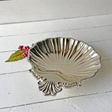 Vintage Made In Japan Silver Plated Ornate Seashell Dish | Jewelry, Nut, Catch All Dish, Beach Decor, Beach House, Rustic, Gift 