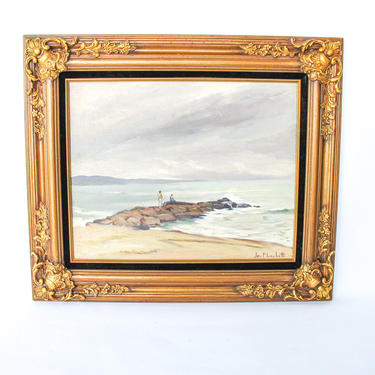 California Capitola Coastline Original Painting on Canvas Board with Wood Frame - By Jon Blanchette 