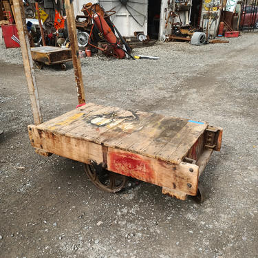 Sweet Old Industrial Mill Cart 56 1/2"×28"×18 1/2"