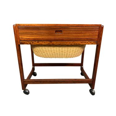 Vintage Danish Mid Century Modern Rosewood Sewing Cart - Side Table by BR Gelsted 