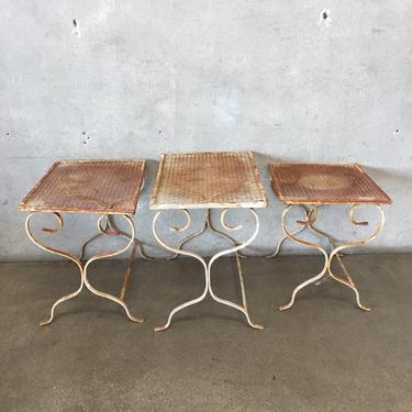 Vintage Three Piece Iron Patio Table Set
