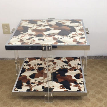 Mid Century Modern chrome and lucite table | Gre-Stuff 