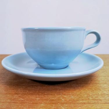 Vintage Iroquois Casual China | Redesigned Cup and Saucer | Russel Wright | Ice Blue 