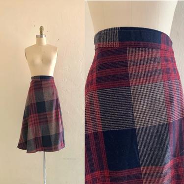 vintage 80's plaid wrap skirt 
