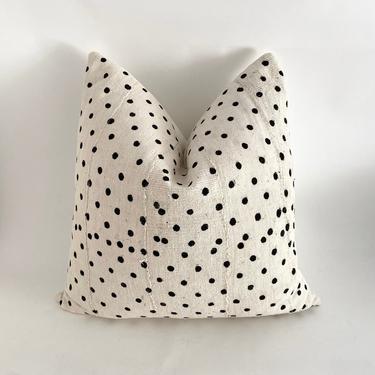 Mali Mudcloth Polka Dot Pillow 24x24 Boho Decor Custom Pillow 