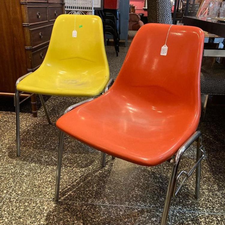 Vintage school chairs! 20” x 15” x 30” seat height 16.5”