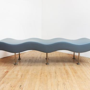 Post Modern Bench Sculptural Ripple Wavy- Stanley J. Friedman Brueton Undulatas 