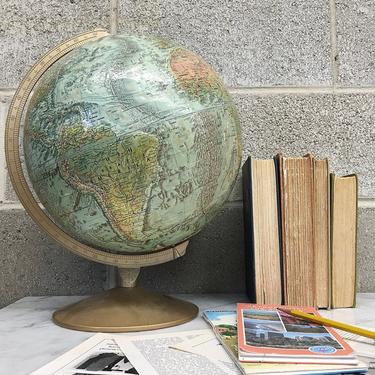 Vintage Globe Retro 1990s 12 Inch Diameter + Replogle + World Ocean Series + Colorful + School and Learning + Home and Office Decor 