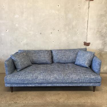Mid Century Sofa with Solid Walnut Base
