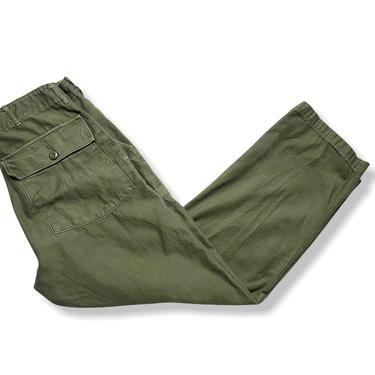 Vintage 1960s US Army OG-107 Cotton Sateen Field Trousers / Pants ~ measure 31 x 29.25 ~ Vietnam War Era ~ 31 Waist ~ 