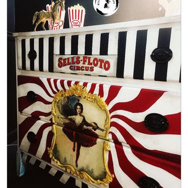 Eclectic circus hand Painted Fairy tale Inspired dresser. | WithLoveFurniture - Phoenix, AZ | ATTIC Eclectic circus hand Painted Fairy tale Inspired dresser. | WithLoveFurniture - Phoenix, AZ | ATTIC