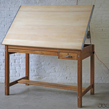 vintage drafting table by Mayline, desk, vintage industrial 