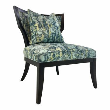 Hickory White Modern Blue and Green Abstract Accent Chair 4887-01