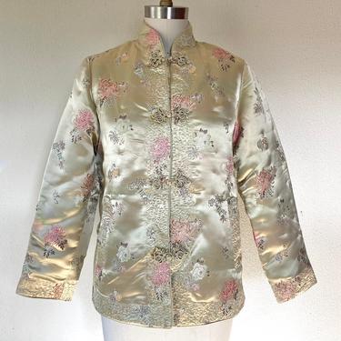 Vintage Pale yellow quilted Chinese jacket 