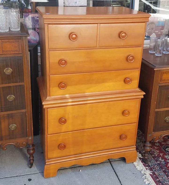 SOLD.                   Maple Five Drawer Chest