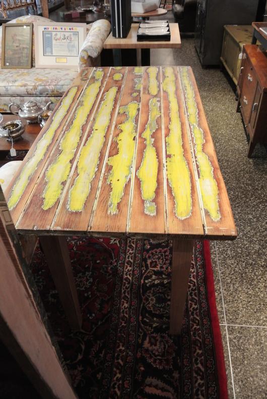 rustic yellow table $275