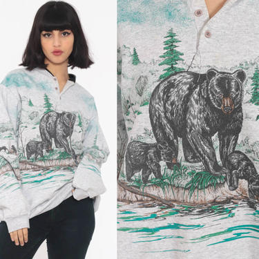 Alaska Bear Sweatshirt -- Petersburg Bear Animal Shirt 90s Sweatshirt Graphic Sweatshirt Vintage Retro 80s Wildlife Shirt Medium Large 
