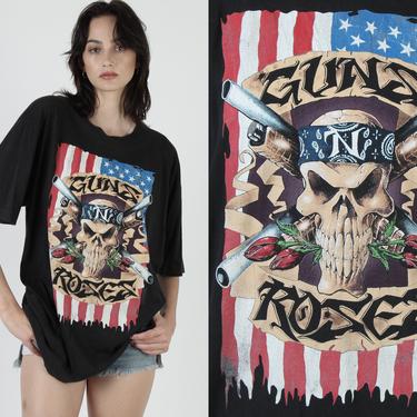 Guns N Roses T Shirt / 1991 Guns And F'n Roses Tour T Shirt / 90s Brockum Concert T Shirt / Black Axl Rose Mens Womens T Shirt L 