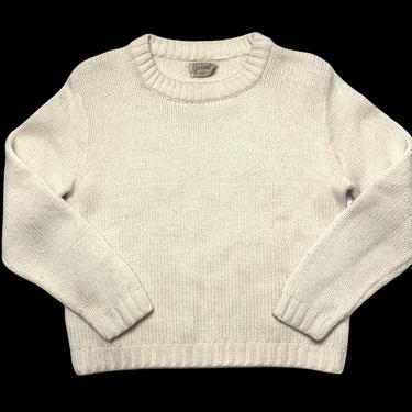 Vintage 1950s Women's GARLAND Rugglespun Wool Sweater ~ S ~ Cable Knit ~ Jumper / Pullover ~ Fisherman 