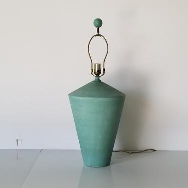 1980's Postmodern Green Matte Texture Decorative Table Lamp. 