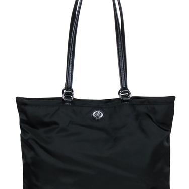 Coach - Black Nylon & Leather Large Tote Bag