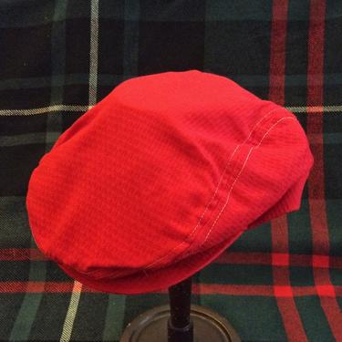Vintage NOS Red Unlined 3pc Cap. Size 7 1/4 