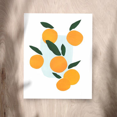 Summer Orange Artwork (Gicle Fine Art Print) Minimal, Summertime, Modern Collage Reproduction 