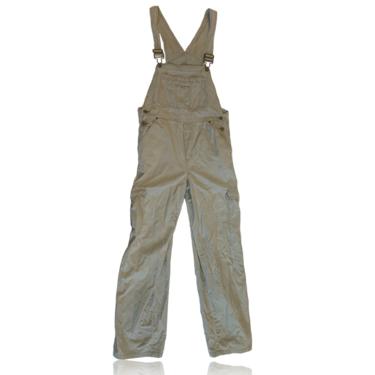 90s Khaki Denim Long Overalls //  Khaki // Squeeze Jeans 