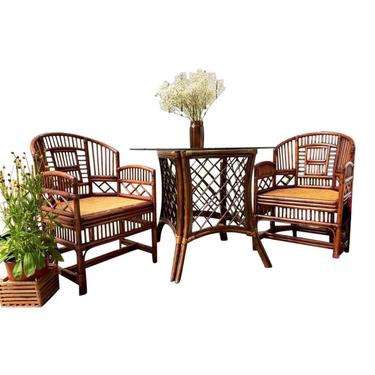 VINTAGE Brighton Pavilion  Bamboo Chair// Chinioserie Style Rattan Bamboo & Cane Arm Chair// Hollywood Regency Decor (PER CHAIR) 