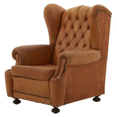 Vintage Leather Wingback Chair