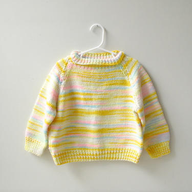 Vintage Toddler Sweater, Baby Sweater, Pastel Sweater, Rainbow Sweater, Kids Sweater, Eastern Sweater, Spring Sweater 