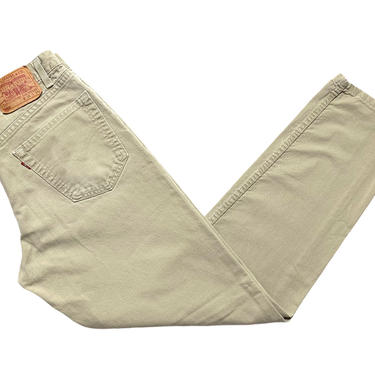 Vintage 1990s LEVI'S 550 Jeans ~ measure 32 x 32.5 ~ Dark Beige Denim ~ 32 Waist / Women's Size 9 - 10 ~ Made in USA 