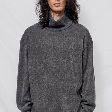Grey Sweater Knit Loose Turtleneck