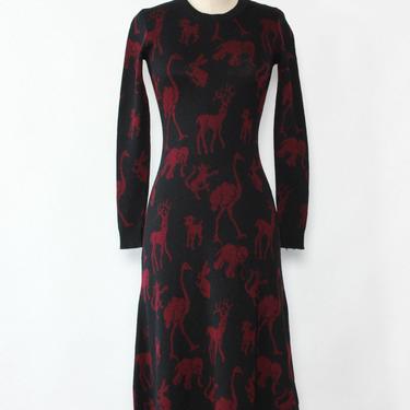 Alley Cat Animal Silhouettes Wool Dress XS-M