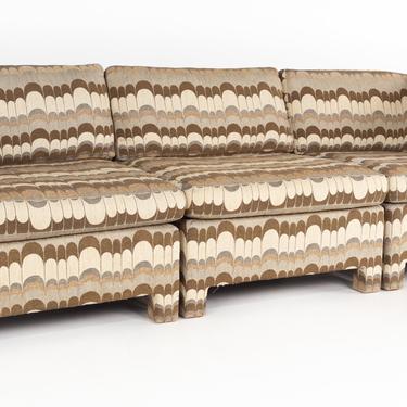 Milo Baughman for Thayer Coggin Mid Century 3 Piece Sectional with Jack Lenore Larsen Fabric - mcm 