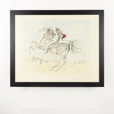 Salvador Dali Signed Chevauchee (Transparent Horse) Mid Century Original Lithograph  - mcm 