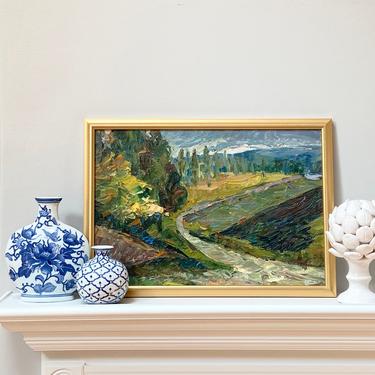 Vintage Oil Painting European Impressionist Landscape 