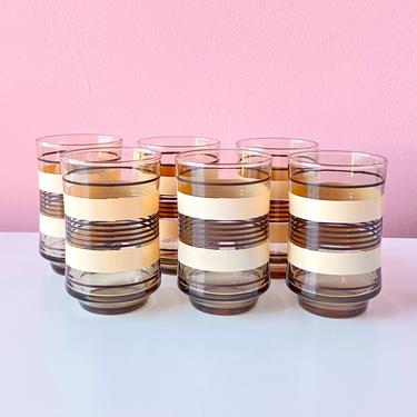 Set of 6 Striped Juice Glasses 