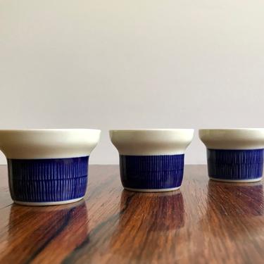 3 Vintage Rörstrand of Sweden Koka Blue Egg Cups 