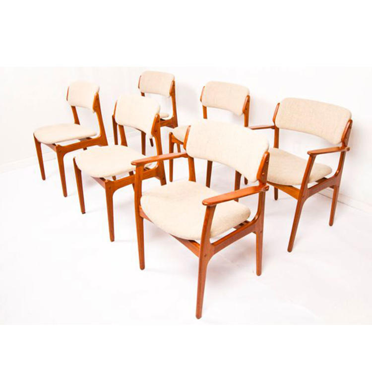 Set of 6 (2 Arm + 4 Side) Teak Dining Chairs by Erik Buch