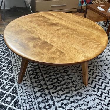Vintage Solid Maple Cushman Round Coffee Table