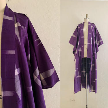 vintage meisen print silk kimono robe 