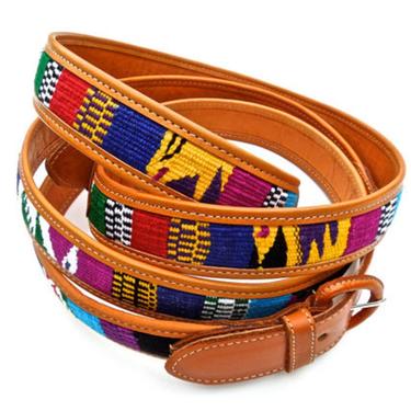 Deadstock VINTAGE: 1980's - Native Guatemala Handwoven Leather Faja - Belt - Leather Belt - New Old Stock - Select Size-Read DESCRIPTION 