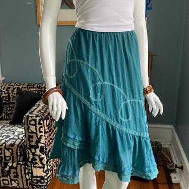 Vintage 80's Cotton Wrap Around Skirt 